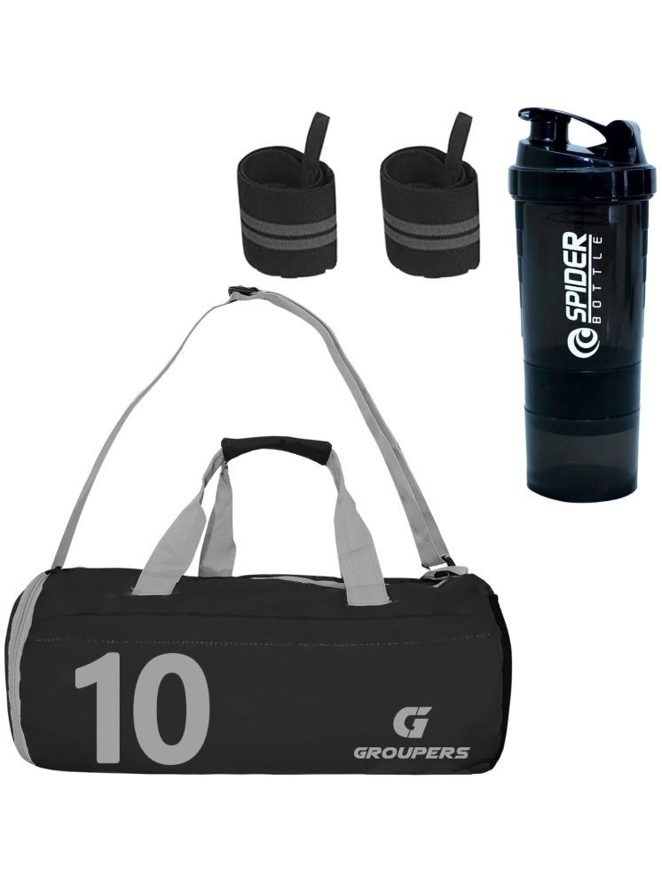     			GROUPERS Polyester BLACK 25 Ltrs Gym Bag