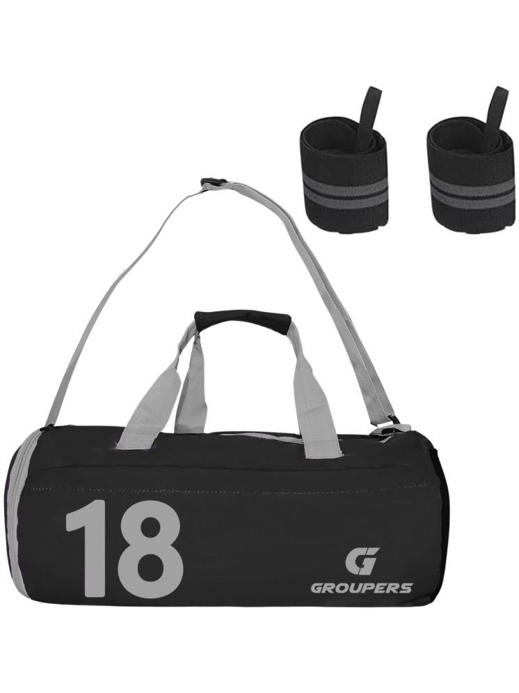     			GROUPERS Polyester BLACK 25 Ltrs Gym Bag