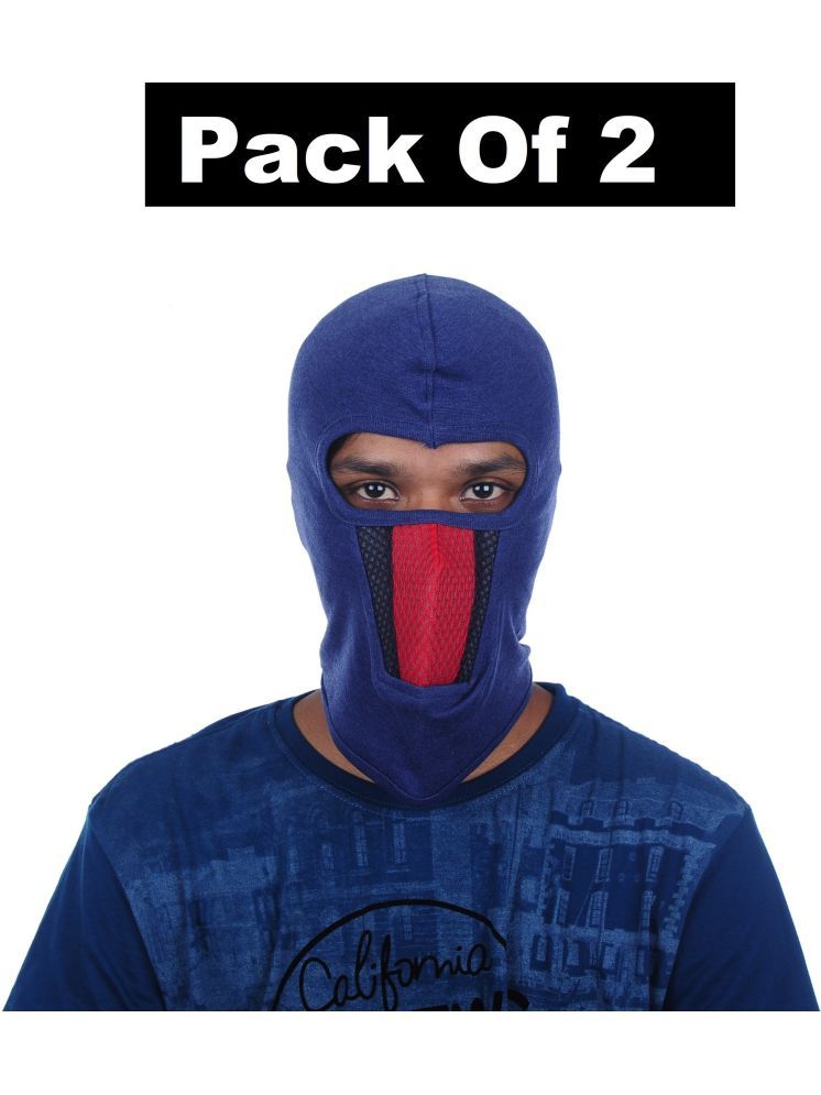     			H-STORE Blue Solid Cotton Face Cover