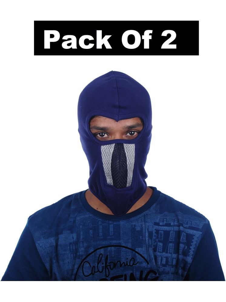     			H-STORE Blue Solid Cotton Face Cover