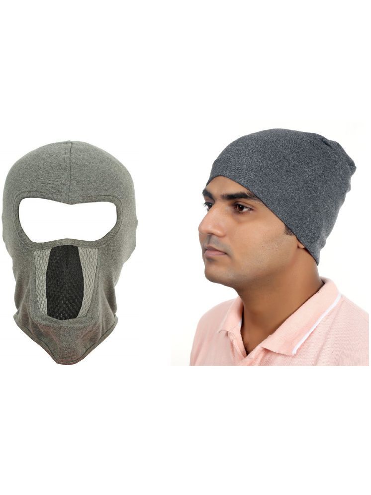     			H-STORE Gray Solid Cotton Face Cover