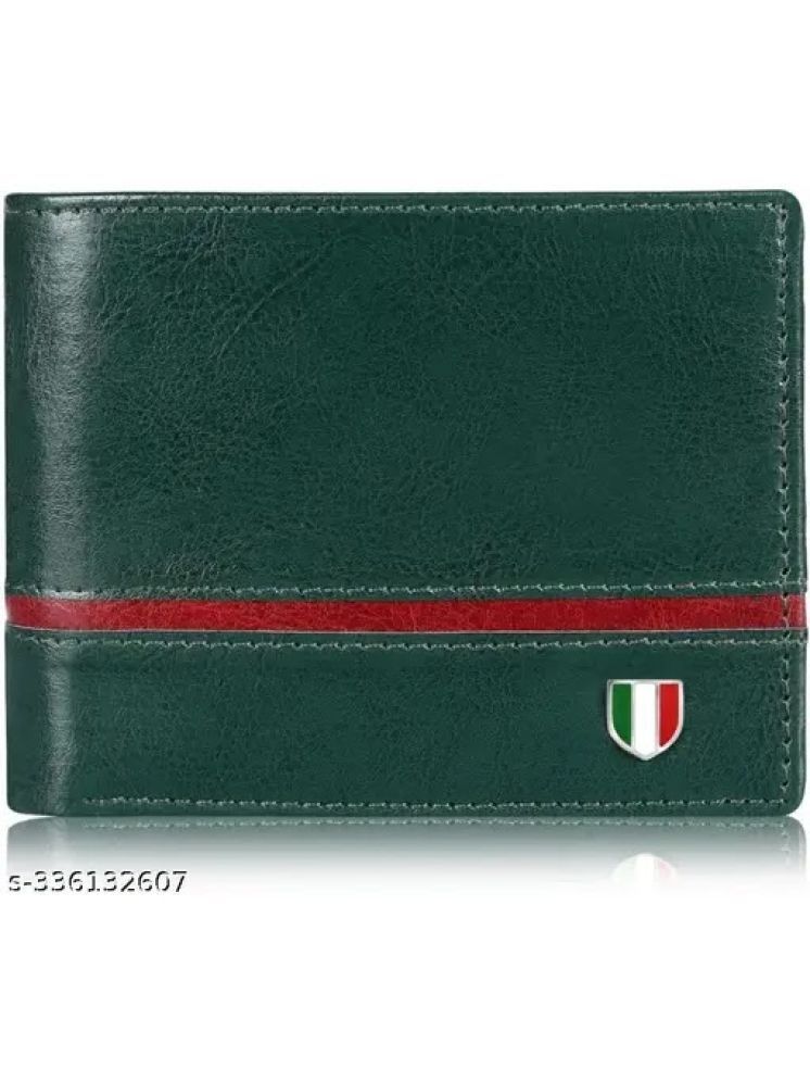     			HABIBI PU Solid Men's RFID Wallet With 4 Slots For Card ( Green , Pack of 1 )