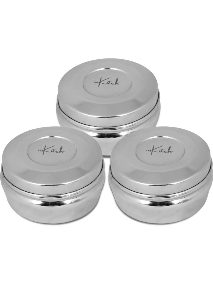     			inKitch Multipurpose Steel Silver Food Container ( Set of 3 )