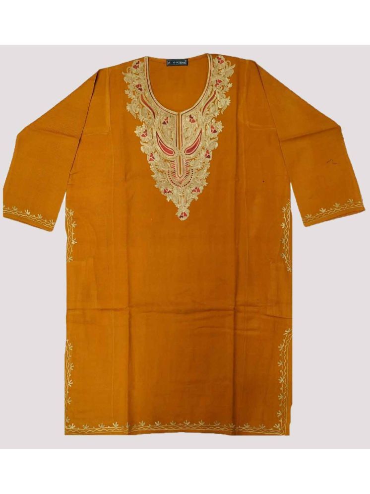     			KASHMIRI Pack of 1 Woollen Embroidered Phiran Women's Kurti - ( Mustard )