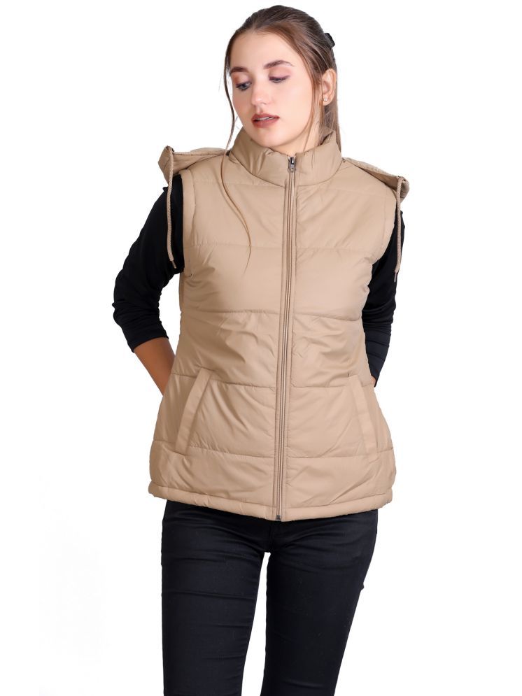     			KAZZ - Nylon Beige Hooded Jackets Pack of 1