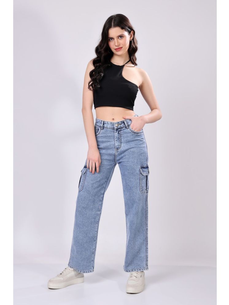     			LONDON HILLS - Light Blue Denim Wide Leg Women's Jeans ( Pack of 1 )