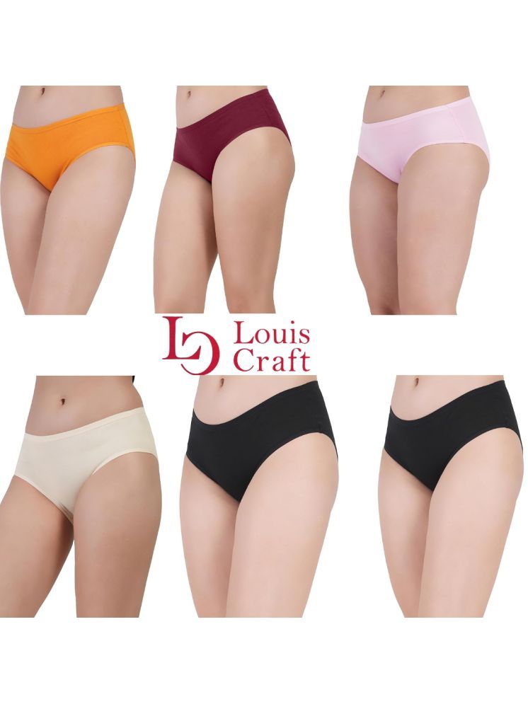     			Louis Craft Pack of 6 Cotton Lycra Hipster For Women ( Multicolor2 )