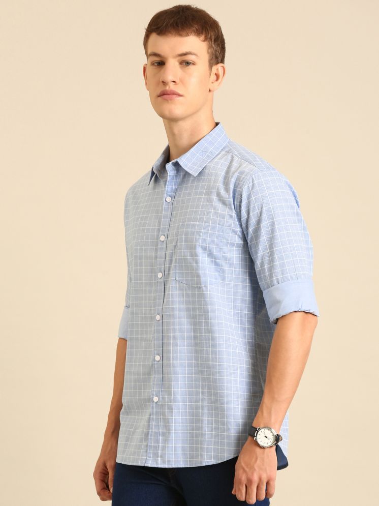     			Lucky Roger 100% Cotton Regular Fit Checks Full Sleeves Men's Casual Shirt - Aqua Blue ( Pack of 1 )