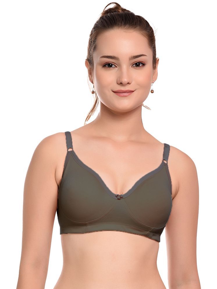     			Madam Pack of 1 Cotton Lightly Padded Everyday Bra For Women ( Dark Grey )