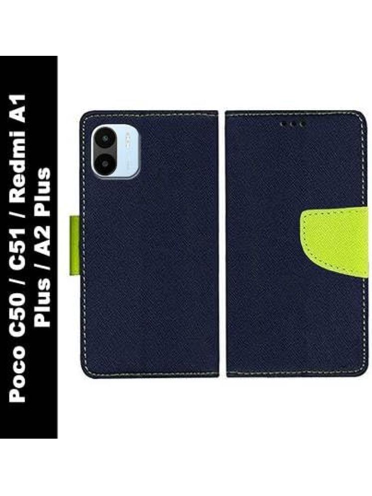     			Masque Green Flip Cover Artificial Leather Compatible For Redmi A2+ ( Pack of 1 )