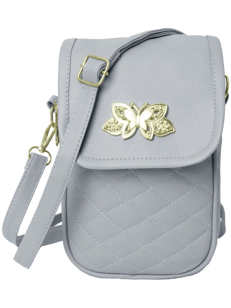     			Raez Sling Bag Rexin Set of 1 ( Light Grey )