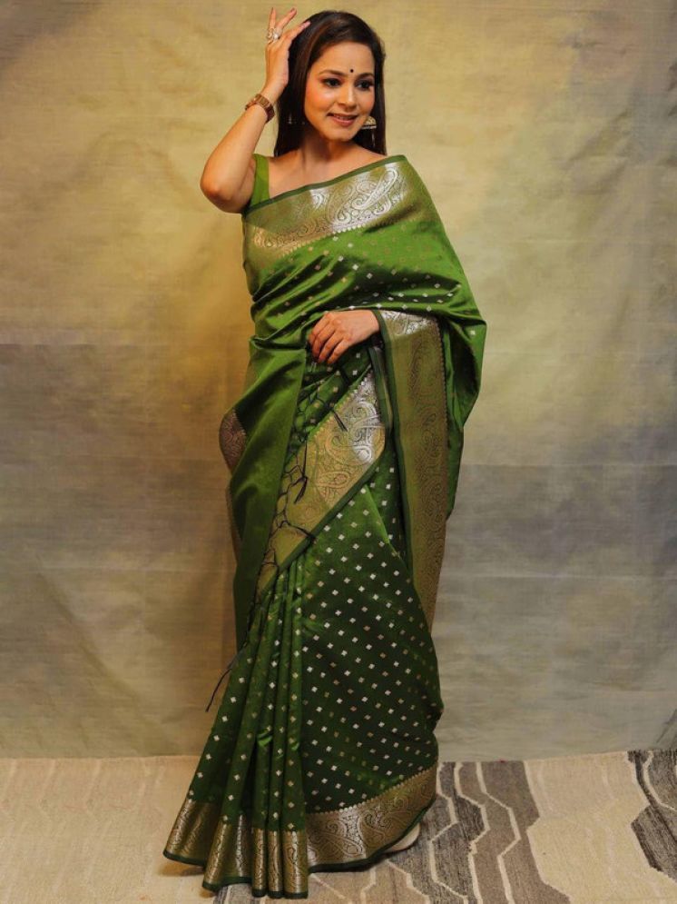     			Sanwariya Silks Pack of 1 Silk Blend Embellished Saree With Blouse Piece ( Green )