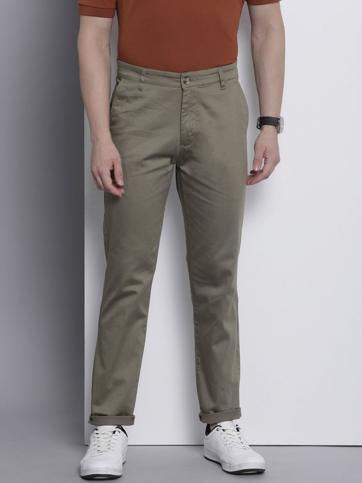     			The Indian Garage Co. Slim Flat Men's Chinos - Brown ( Pack of 1 )