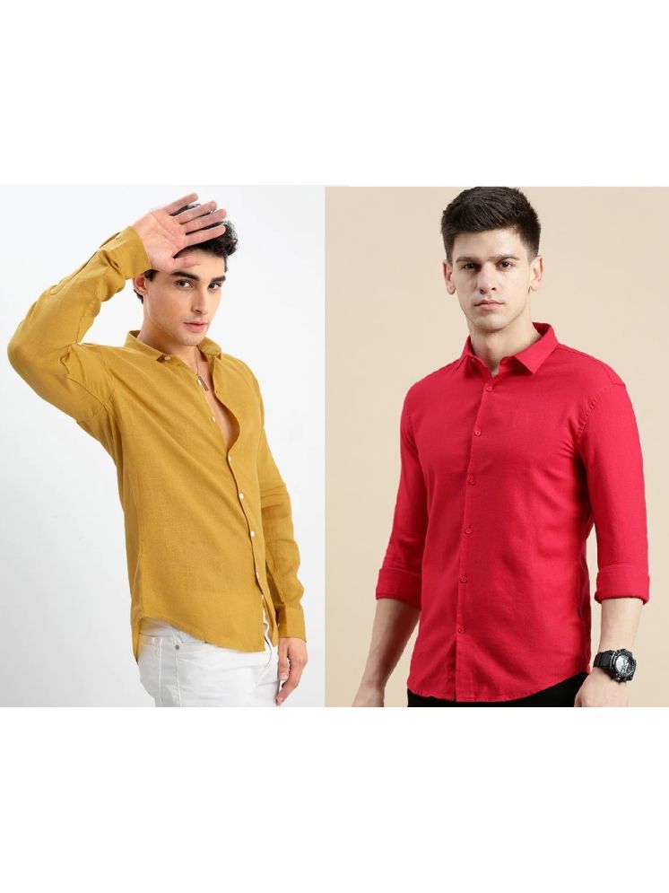     			balino Poly Cotton Regular Fit Solids Full Sleeves Men's Casual Shirt - Multi ( Pack of 2 )