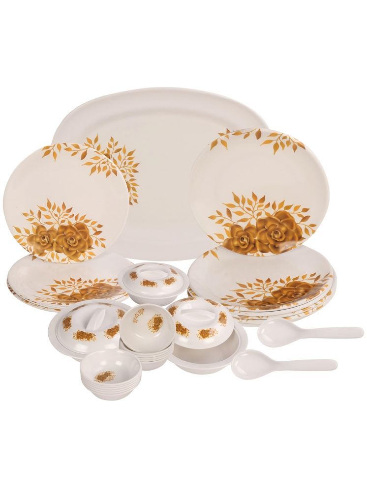     			Abon Kesmol Printed Melamine Dinner Set ( Pack of 32 ) Brown