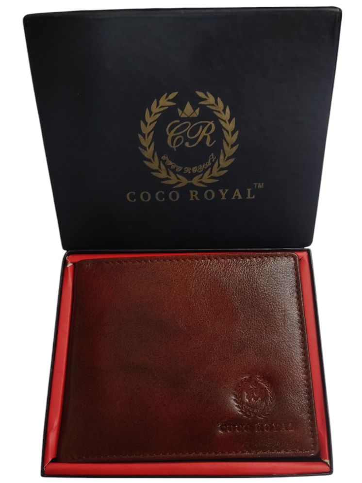     			COCO ROYAL Brown 100% Leather Men's Two Fold Wallet ( Pack of 1 )