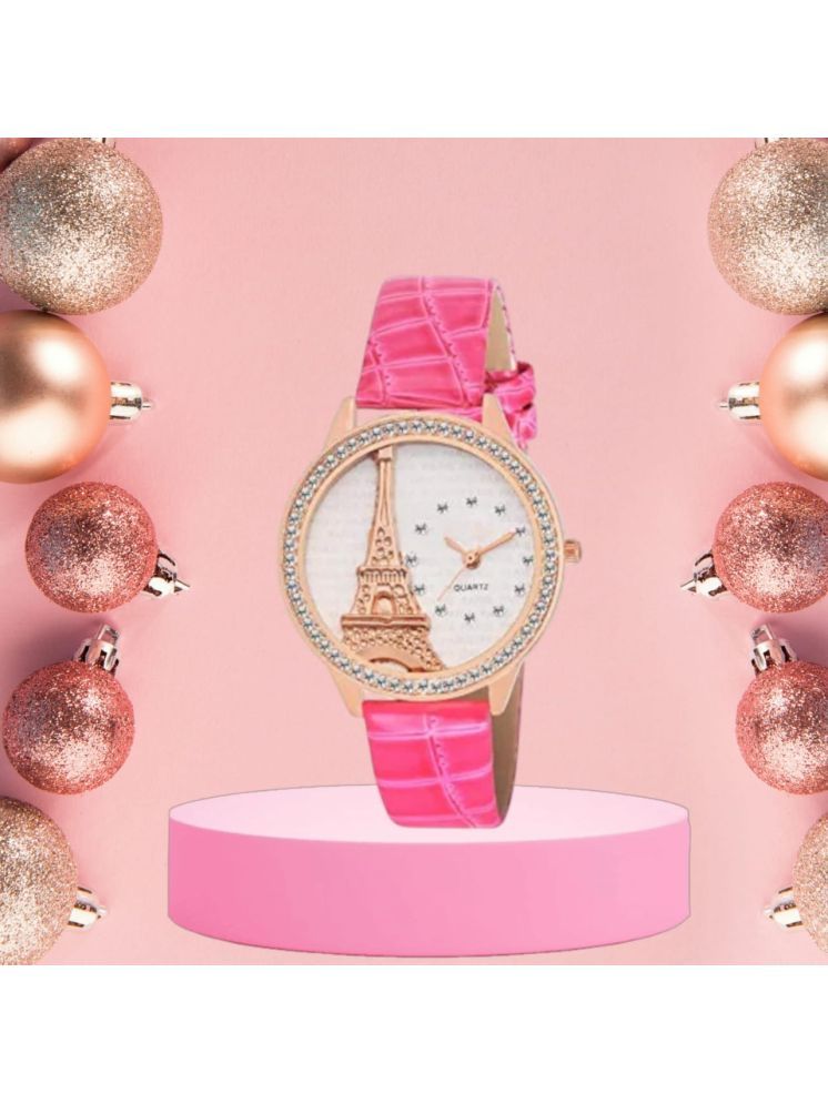     			DECLASSE Pink Leather Analog Womens Watch