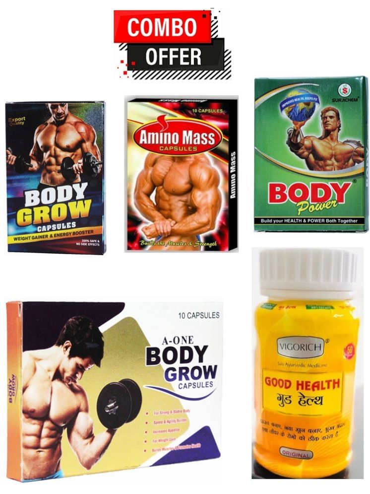     			Dr. Chopra Body Grow10 & AminoMass10 & BodyPower10 & A-One10Good Health 50 no.s Natural Pack of 5