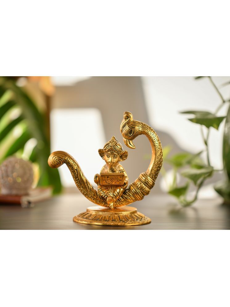     			Fashion Bizz Laptop Ganesha Sitting On Peacock Decorative Showpiece - 15 cm