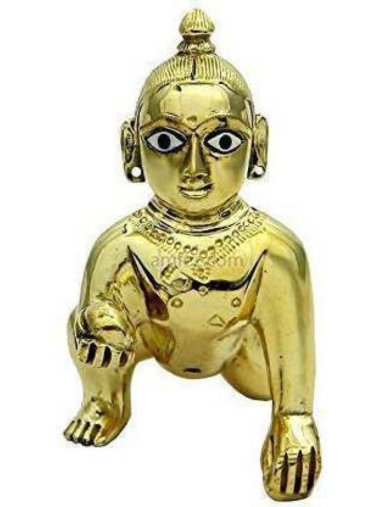     			Shri Astha Vinayak Brass Lord Krishna Idol ( 9 cm )