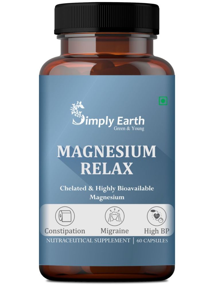     			Simply Earth Magnesium Bisglycinate Capsule - Most Bioavailable for Sleep, Muscle, Bone &Heart -(60 No.s)