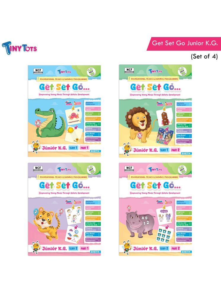     			Tiny Tots Get Set Go Preschool Learning Junior KG Books Set of 4 For Children, Aligned with NEP 2020 and NCF Standards, Term wise Education Books| Ages 4-5 Years