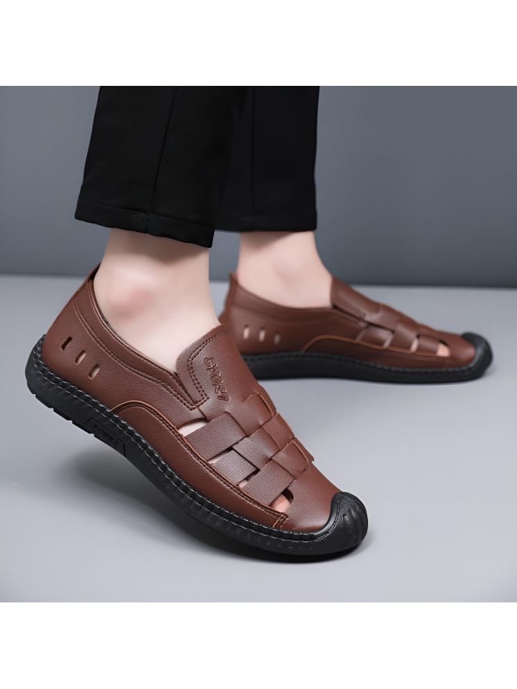     			Asteroid - Brown Men's Sandals