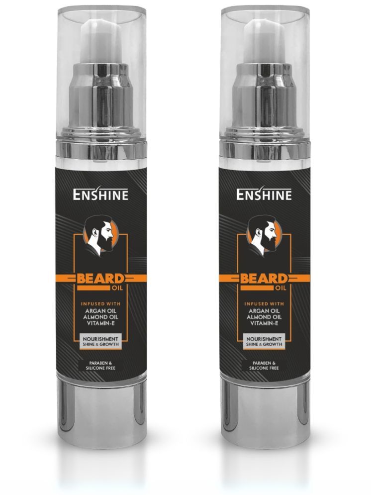     			ENSHINE Beard Growth Oil with Vitamin E, Argan & Almond Promotes Beard Growth 50ml ( Pack of 2 )