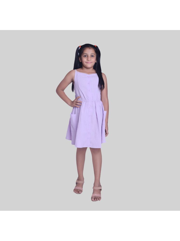     			Kidzee Kingdom Cotton A-line Dress For Girls ( Pack of 1 , Purple )