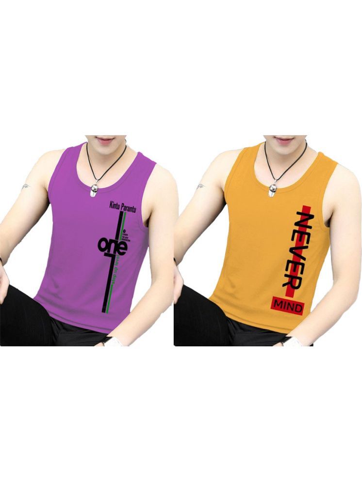     			Kintu Parantu Pack of 2 Polyester Gym Vest For Men ( Multicolor9 )