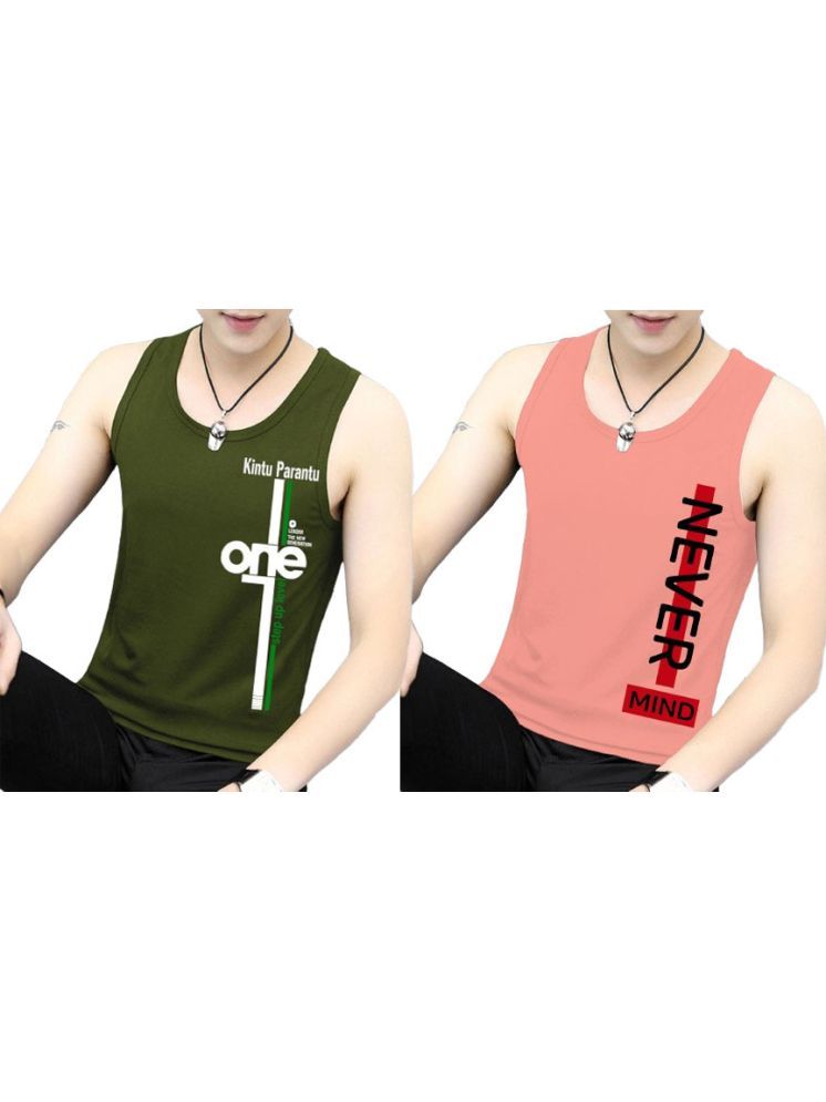     			Kintu Parantu Pack of 2 Polyester Gym Vest For Men ( Multicolor9 )