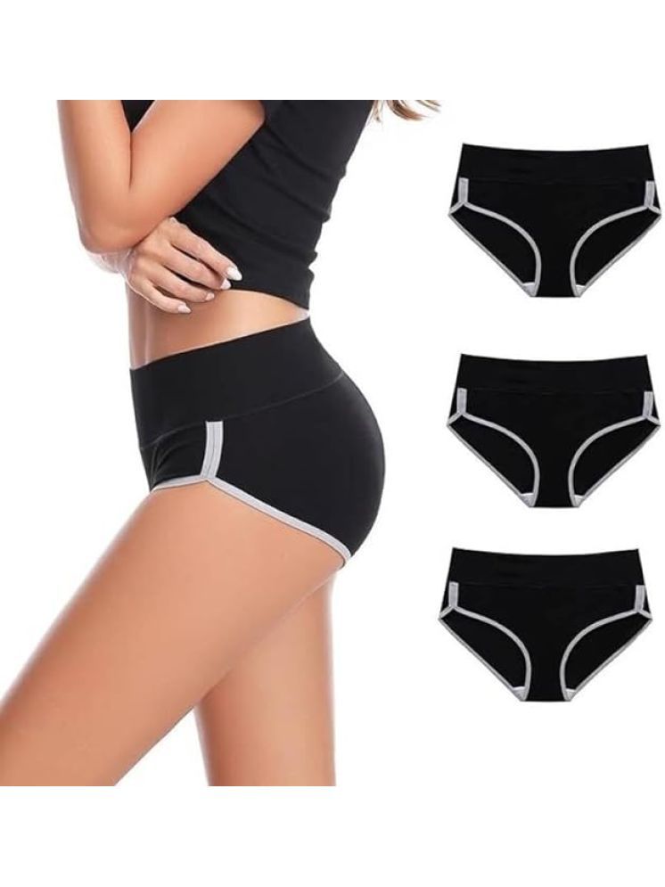     			Louis Craft Pack of 3 Cotton Briefs For Women ( Black )