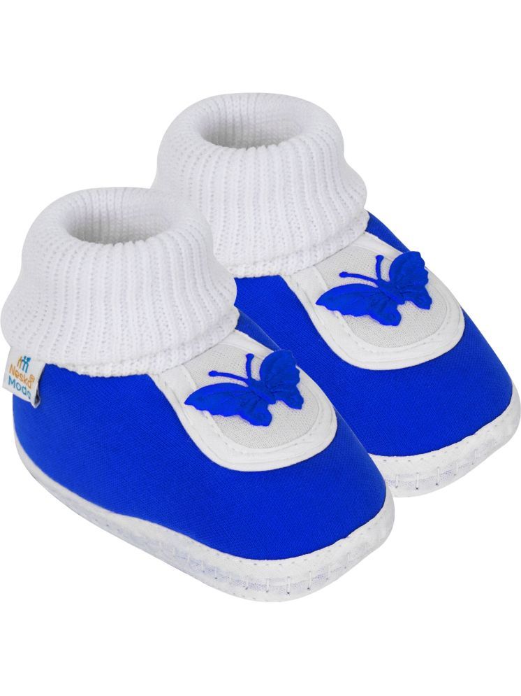     			Neska Moda - Blue Booties For Baby Boy & Baby Girl 6-12 Months ( Pack of 1 )