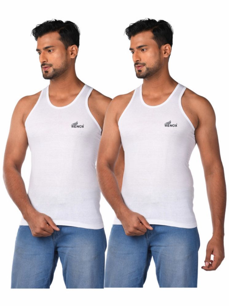     			Renox Pack of 2 Cotton Basic Vest For Men ( White )