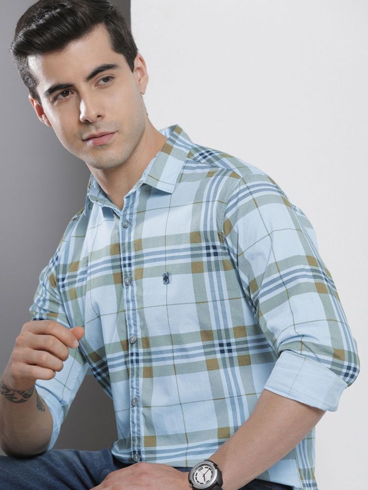     			The Indian Garage Co. 100% Cotton Regular Fit Checks Full Sleeves Men's Casual Shirt - Blue ( Pack of 1 )