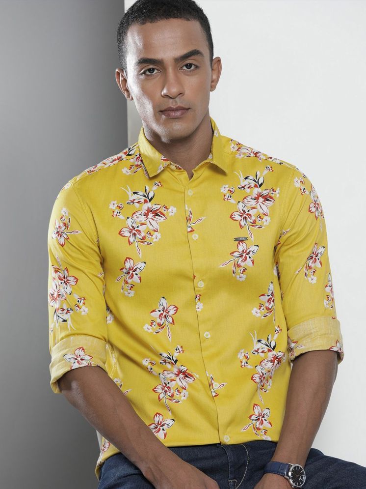     			The Indian Garage Co. 100% Cotton Slim Fit Printed Full Sleeves Men's Casual Shirt - Yellow ( Pack of 1 )