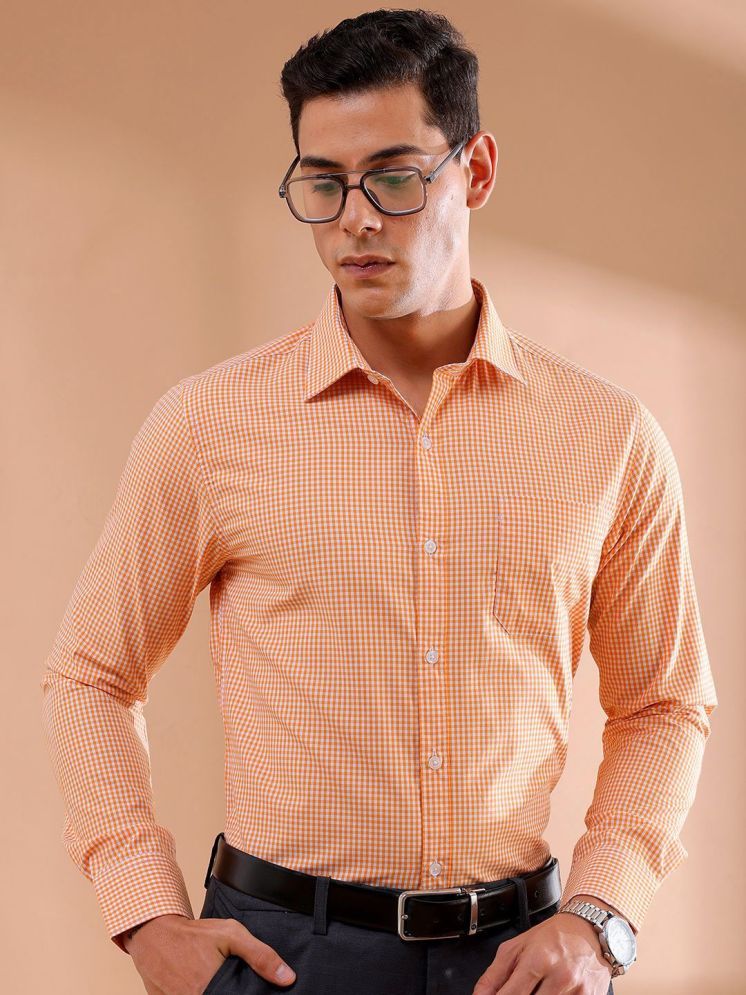     			The Indian Garage Co. Poly Cotton Slim Fit Full Sleeves Men's Formal Shirt - Orange ( Pack of 1 )