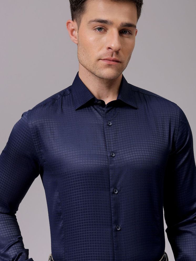     			The Indian Garage Co. Poly Cotton Slim Fit Full Sleeves Men's Formal Shirt - Blue ( Pack of 1 )