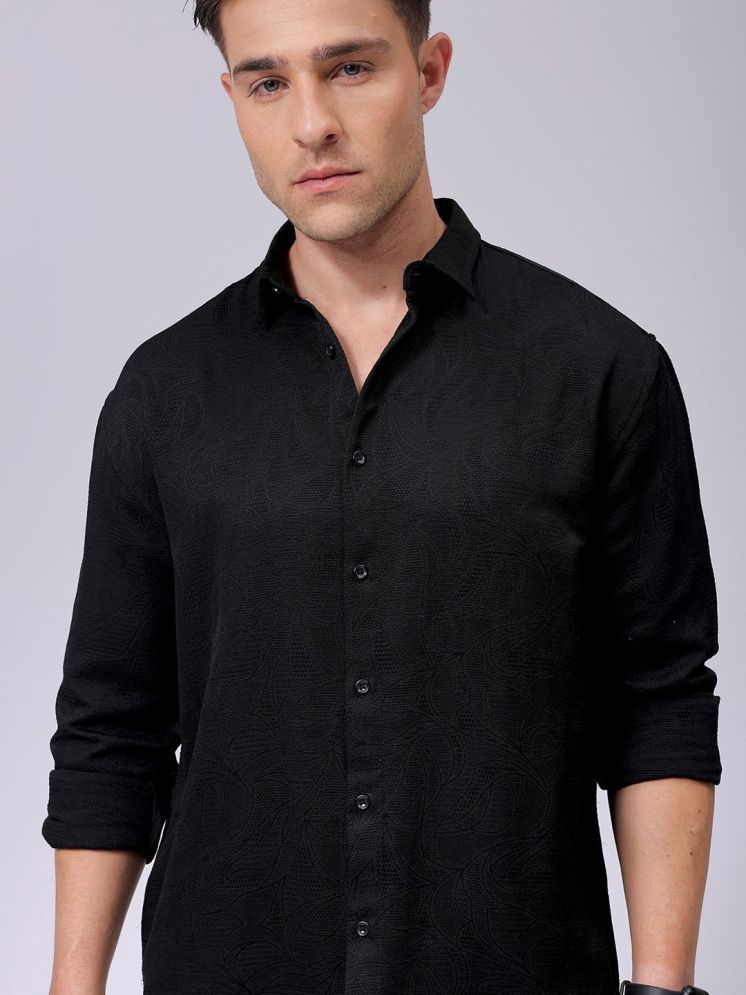     			The Indian Garage Co. Poly Cotton Relaxed Fit Solids Full Sleeves Men's Casual Shirt - Black ( Pack of 1 )