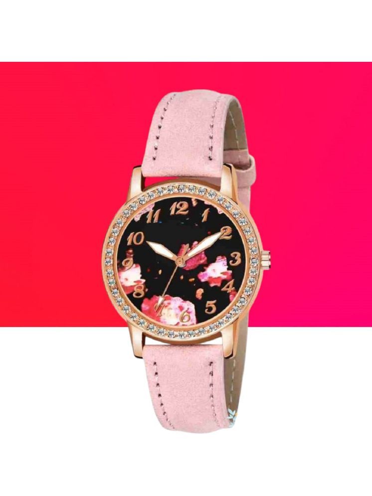     			DECLASSE Pink Leather Analog Womens Watch