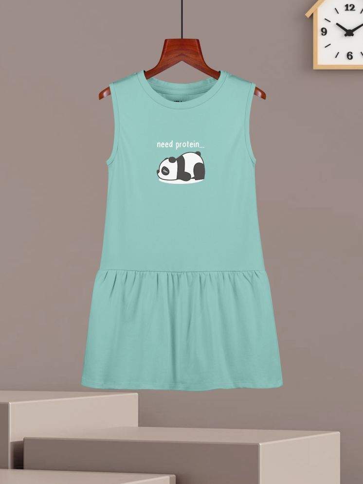     			HELLCAT Cotton Blend Frock For Girls ( Pack of 1 , Sea Green )