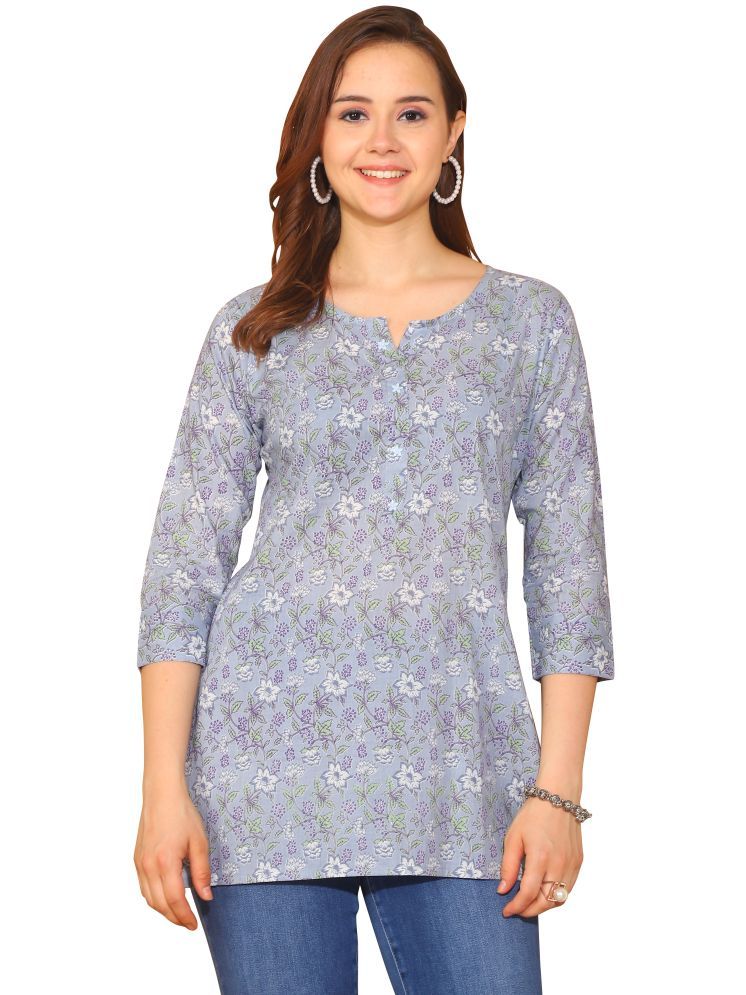     			Rajnandini Light Blue Cotton Women's Tunic ( Pack of 1 )