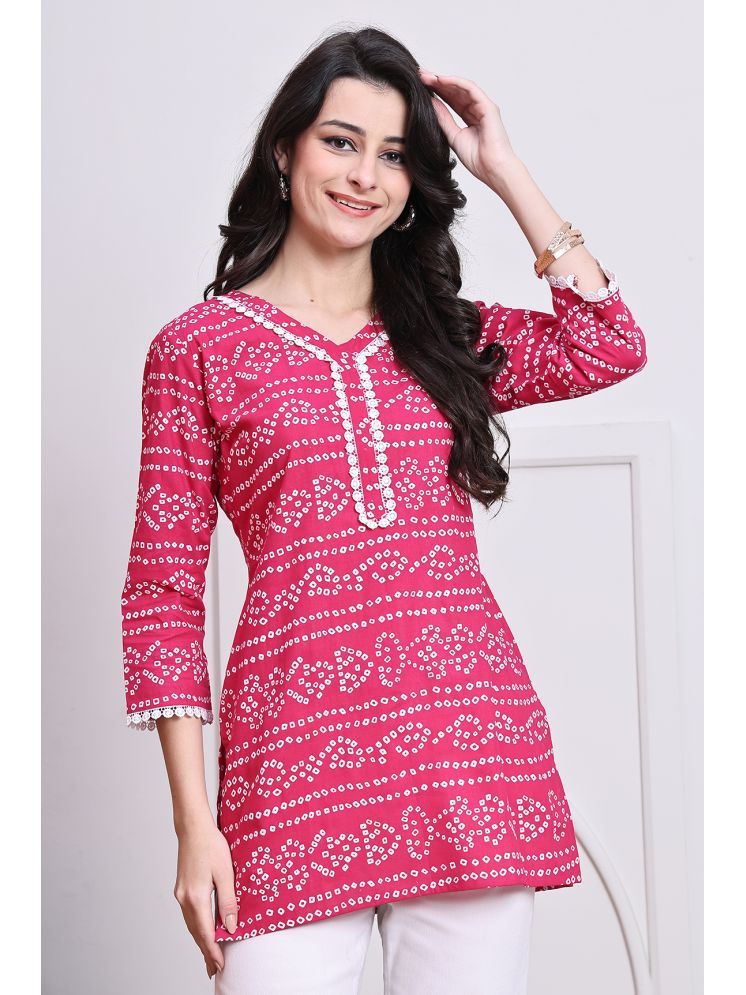     			Rajnandini Pink Cotton Women's Tunic ( Pack of 1 )