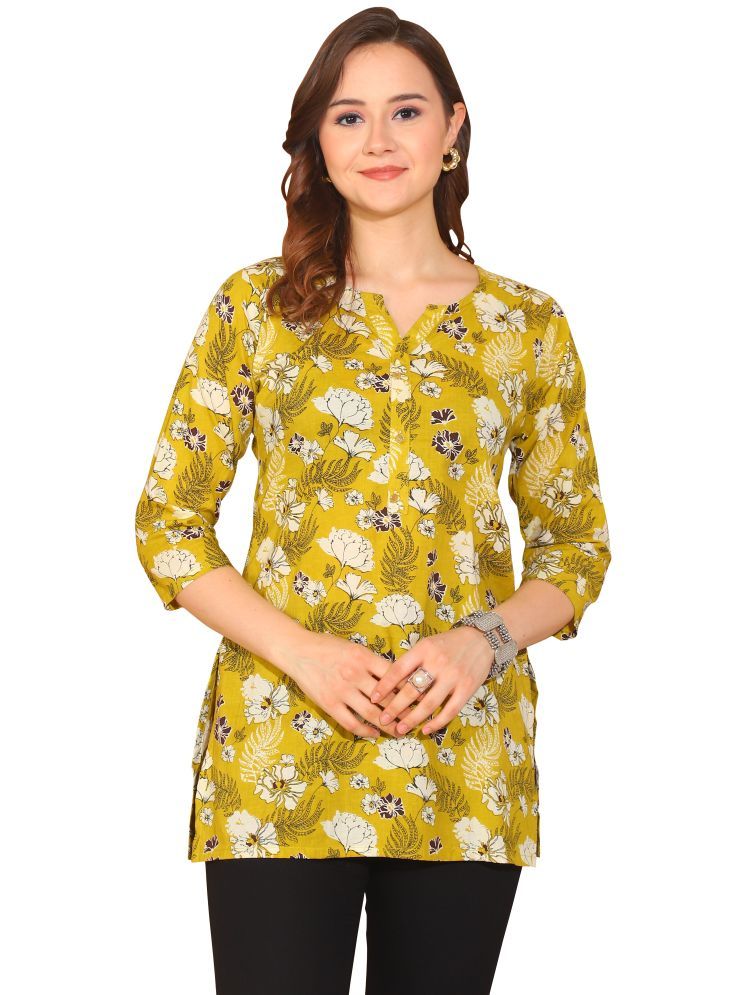     			Rajnandini Yellow Cotton Women's Tunic ( Pack of 1 )