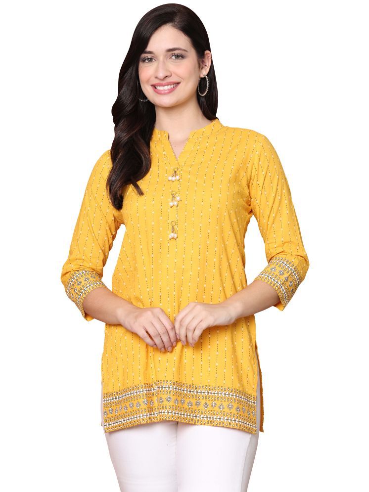     			Rajnandini Yellow Cotton Women's Tunic ( Pack of 1 )