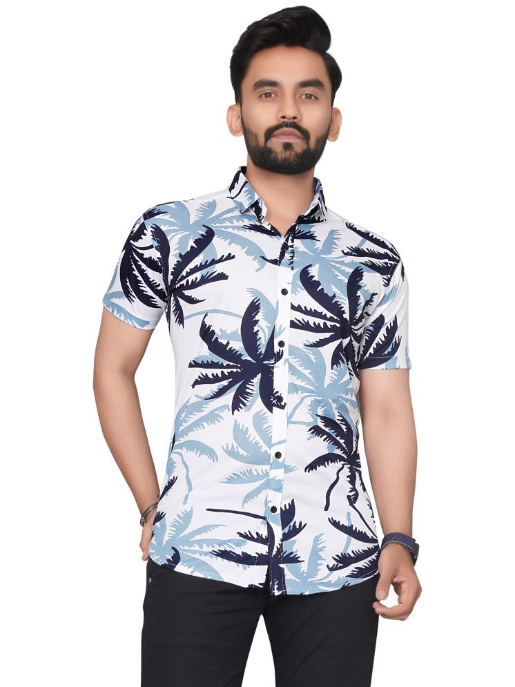     			SUR-T Elastane Regular Fit Printed Half Sleeves Men's Casual Shirt - Blue ( Pack of 1 )