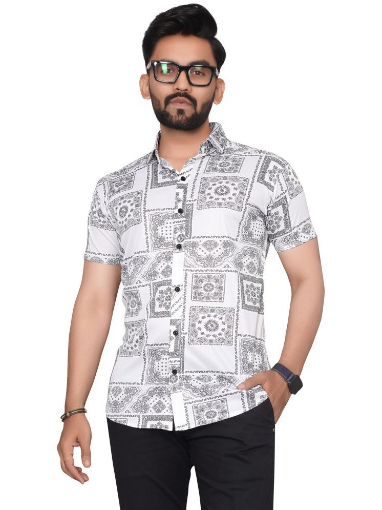     			SUR-T Elastane Regular Fit Printed Half Sleeves Men's Casual Shirt - Black ( Pack of 1 )