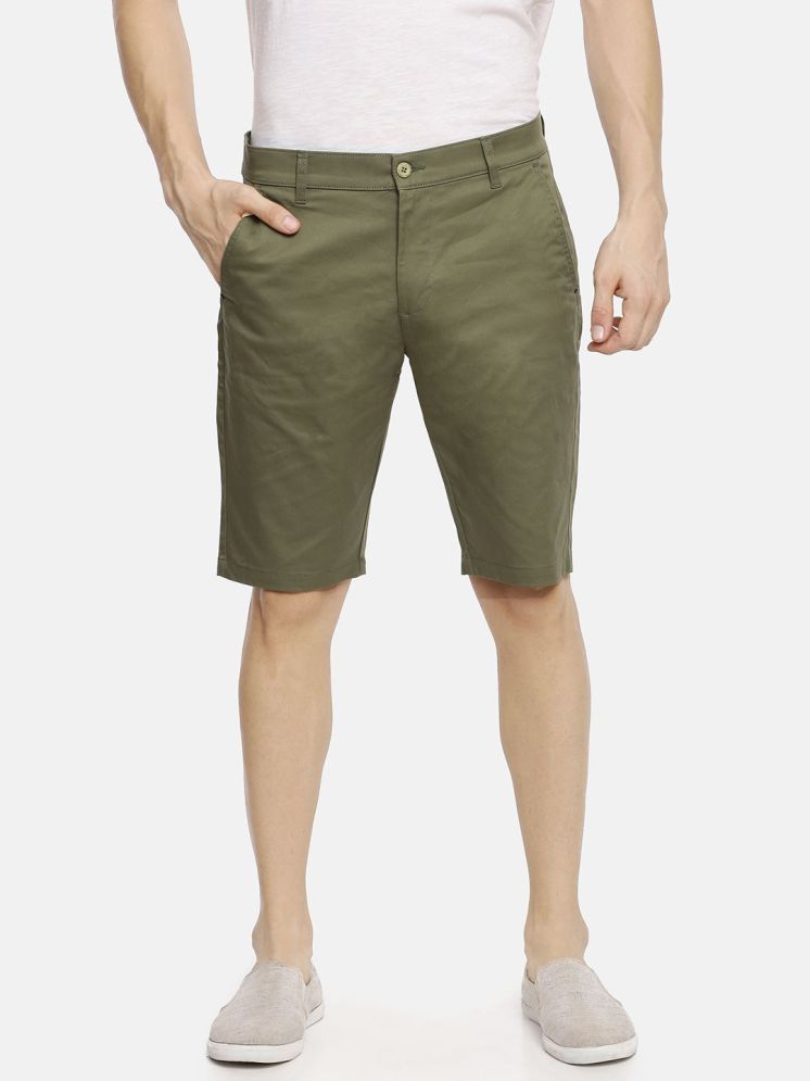     			The Indian Garage Co. Green Cotton Men's Chino Shorts ( Pack of 1 )