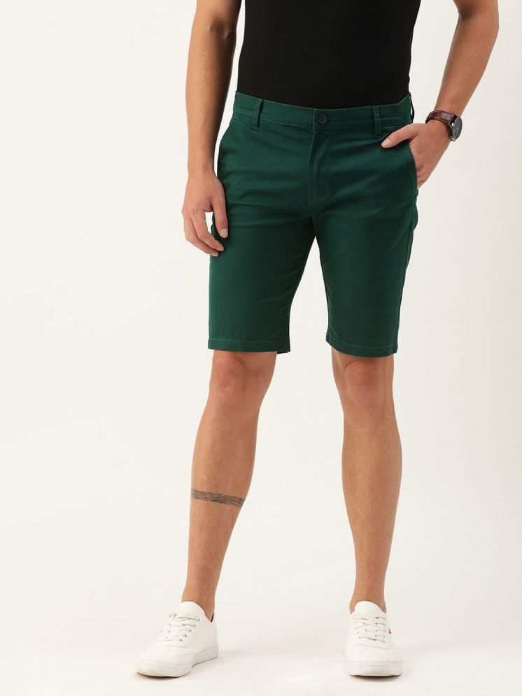     			The Indian Garage Co. Teal Cotton Blend Men's Shorts ( Pack of 1 )