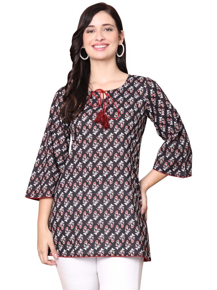     			wonder weave Black Cotton Women's Tunic ( Pack of 1 )